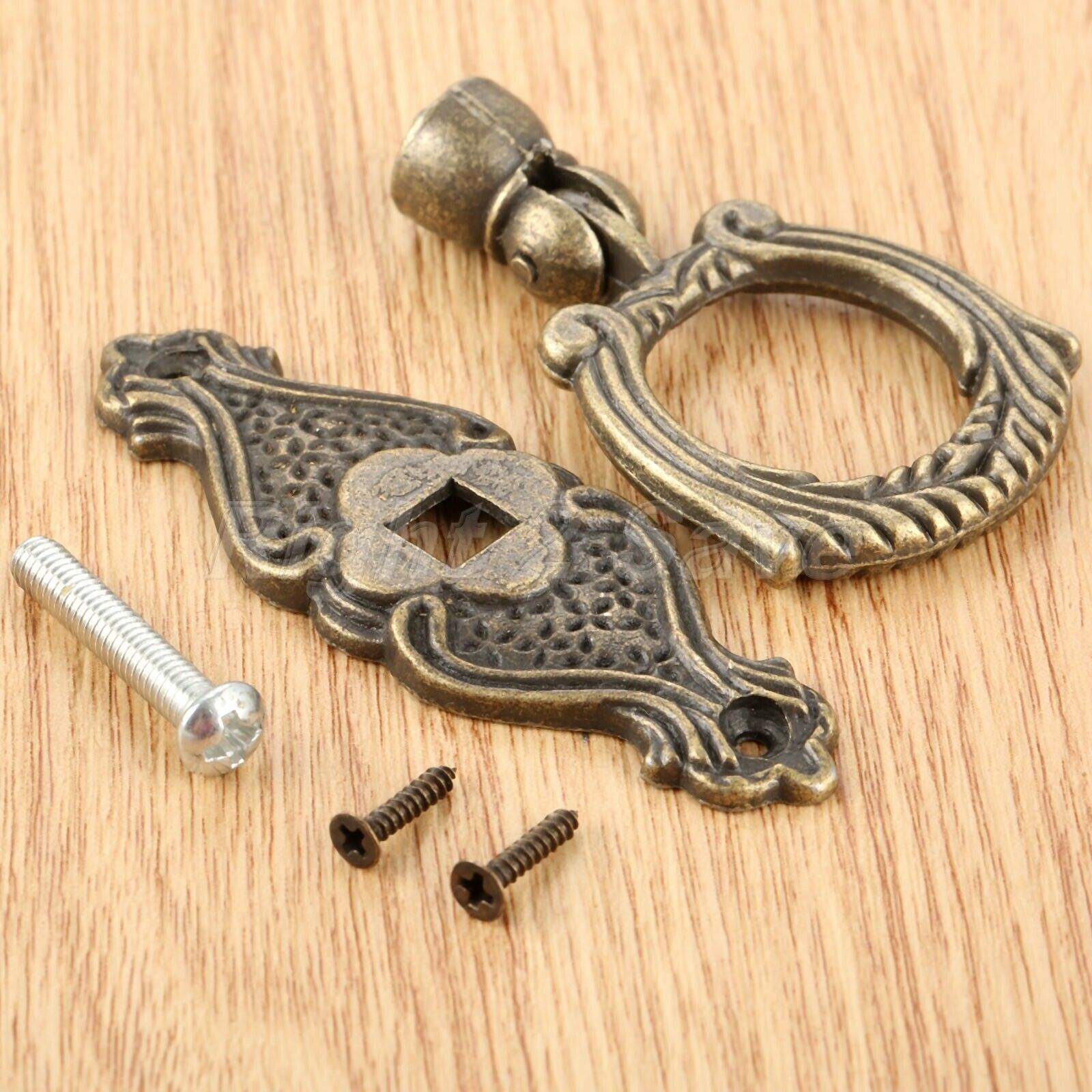 1Pc 65*48mm Retro Furniture Kitchen Cabinet Pull Handle Jewelry Chest Ring Knob