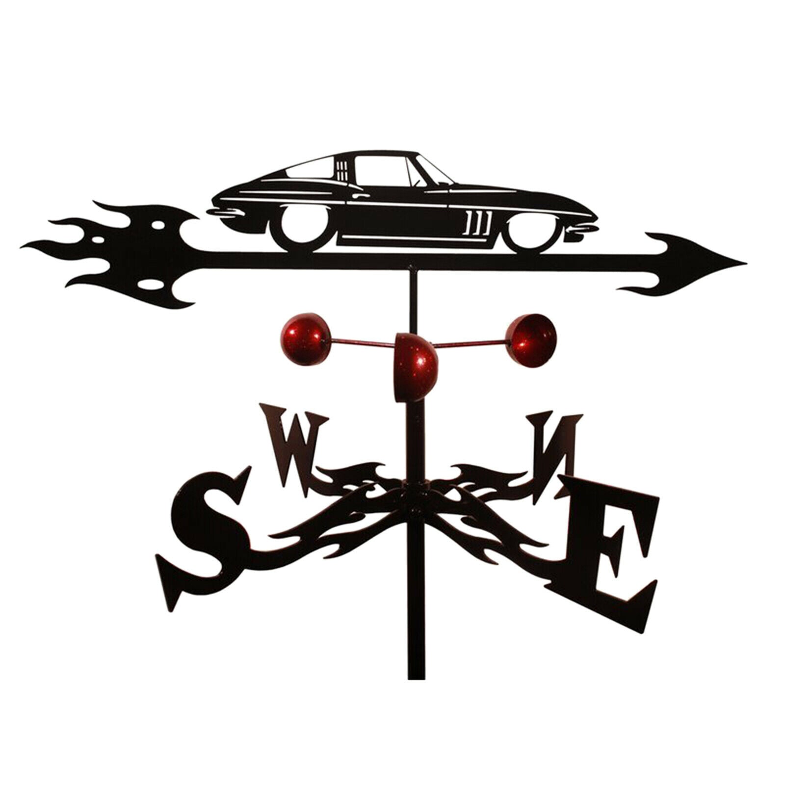 Metal Weathervane Weatherproof House Car Shape Wind Vane Home Decor Craft