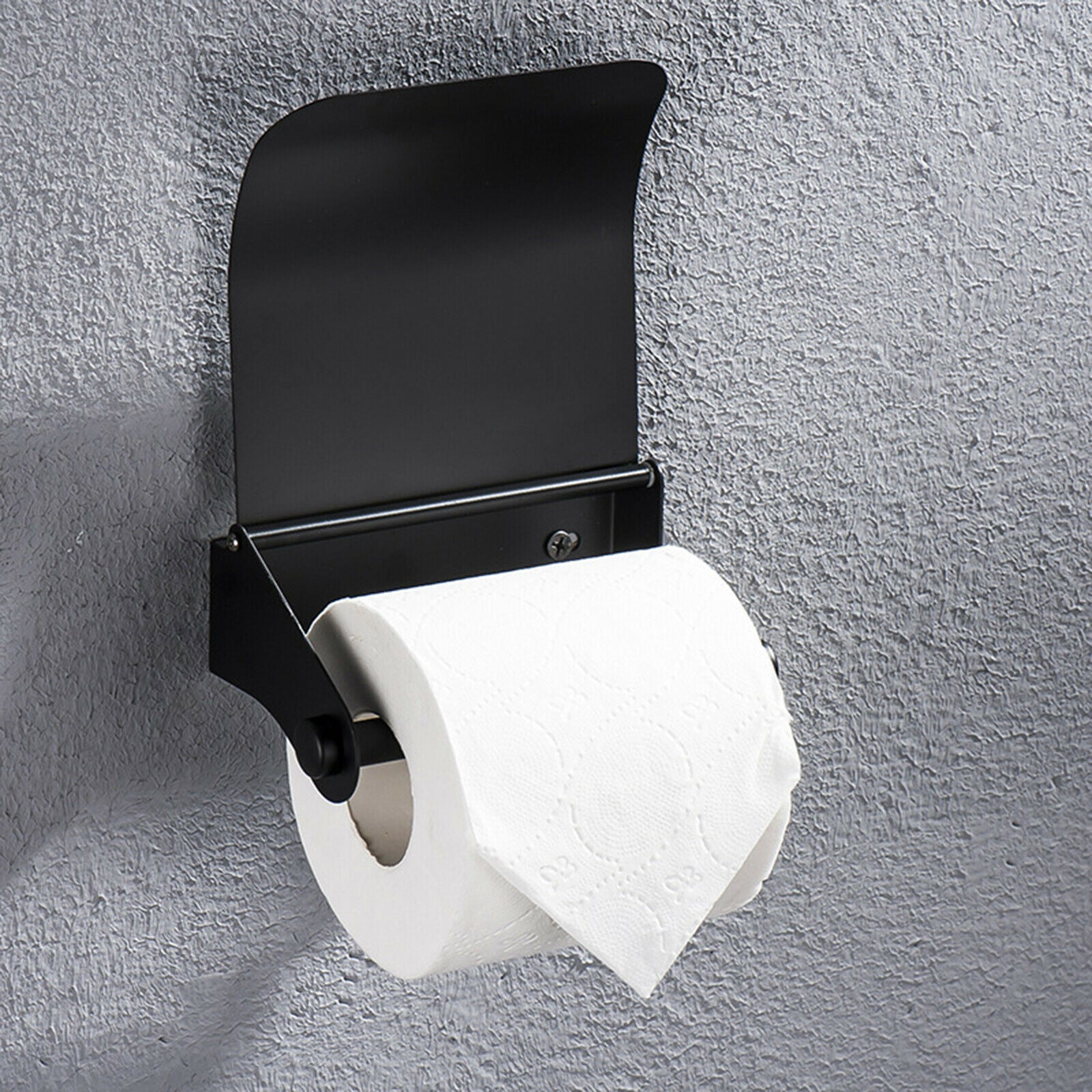 Washroom Stainless Black Toilet Roll Paper Holder Tissue Dispenser Versatile
