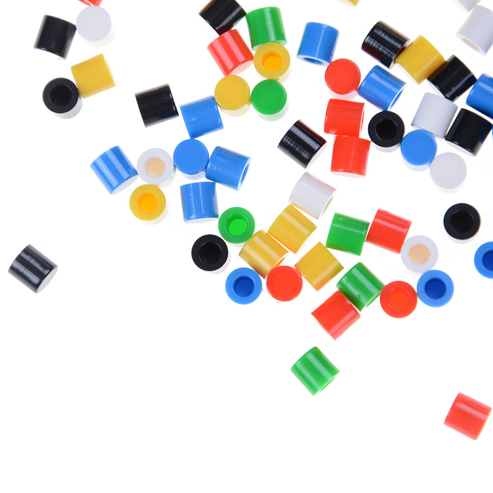 100x/lot Colors Plastic Cap Hat 6*6mm A56 Tactile Push Button Switch Lid Cove WF
