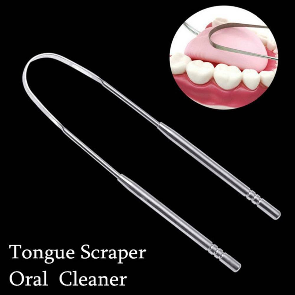 2pc Stainless Tongue-Cleaner-Scraper Tounge Dental Oral Hygiene Reusable Tools