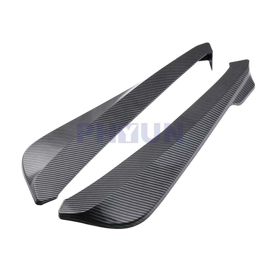 2x Carbon Fiber Look PP Car Rear Bumper Fin Canard Splitter Diffuser Spoiler Lip