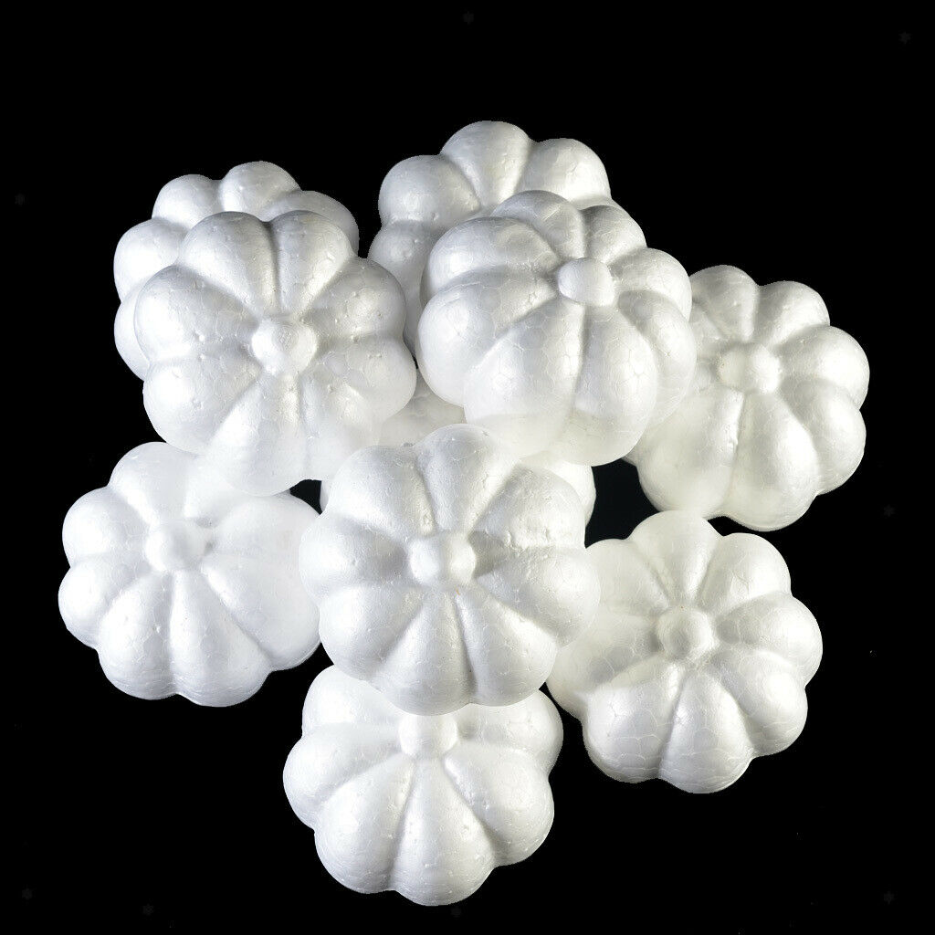 10pcs White Halloween Pumpkin Polystyrene Styrofoam Foam Decor DIY Kid Craft