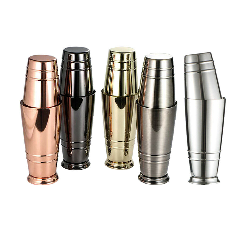 Cocktail Shaker Two Piece Pro Boston Shaker Martini Drink Shaker Silvery