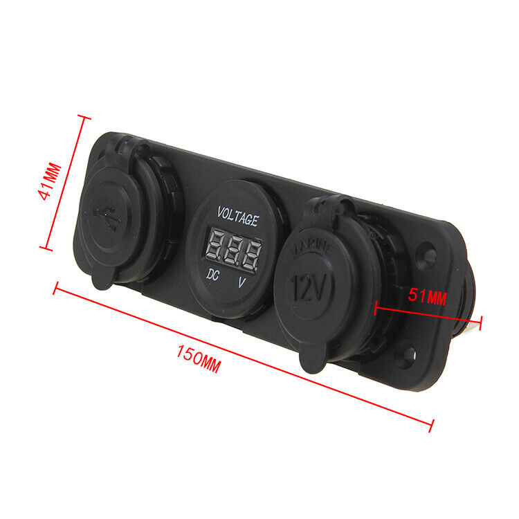 Universal Motorcycle Hone Power Supply Dual USB Charger Port Socket Waterproof