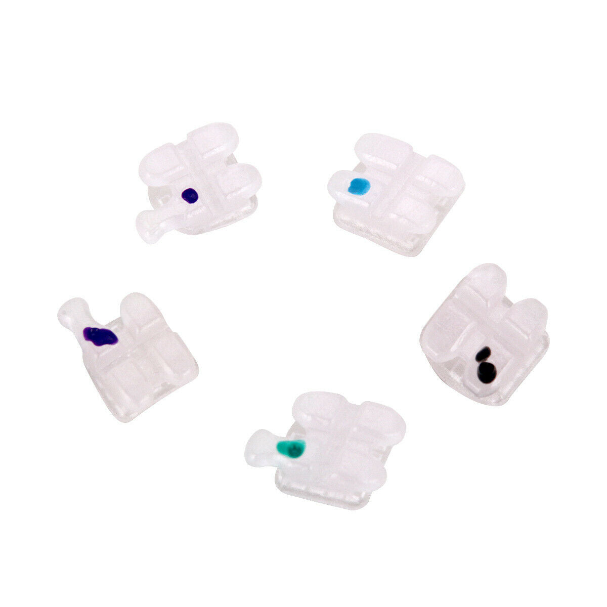 10 x Dental Ortho Brackets MBT.022 3 4 5HK Ceramic Marked Invisible Clear