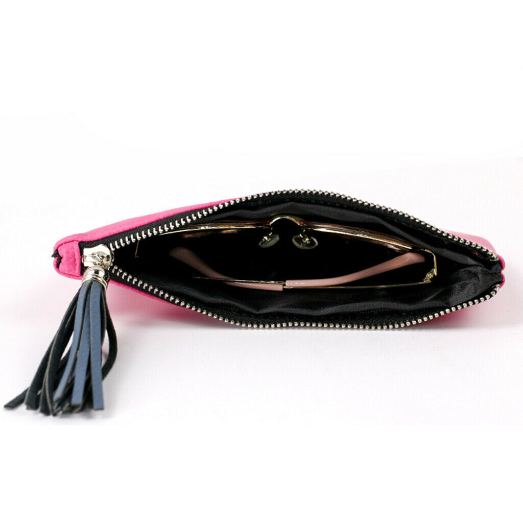 2x PU Leather Sunglasses Pouch Fringe Eyeglass Holder Storage Bag Dustproof