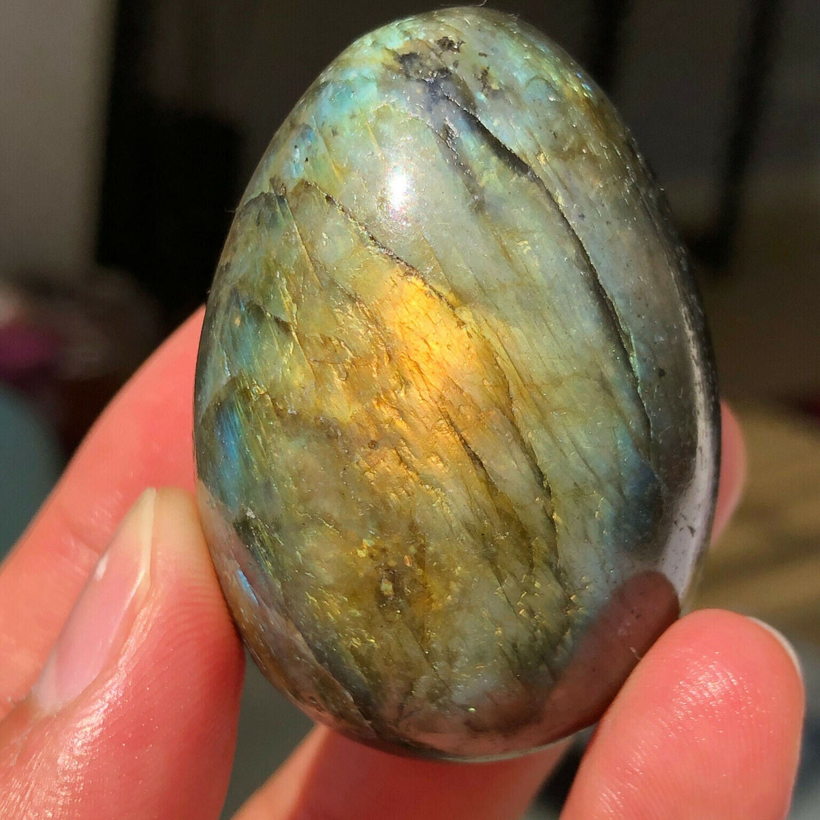 Natural Madagascar Labradorite Quartz Crystal Dragon Reiki Healing Collect