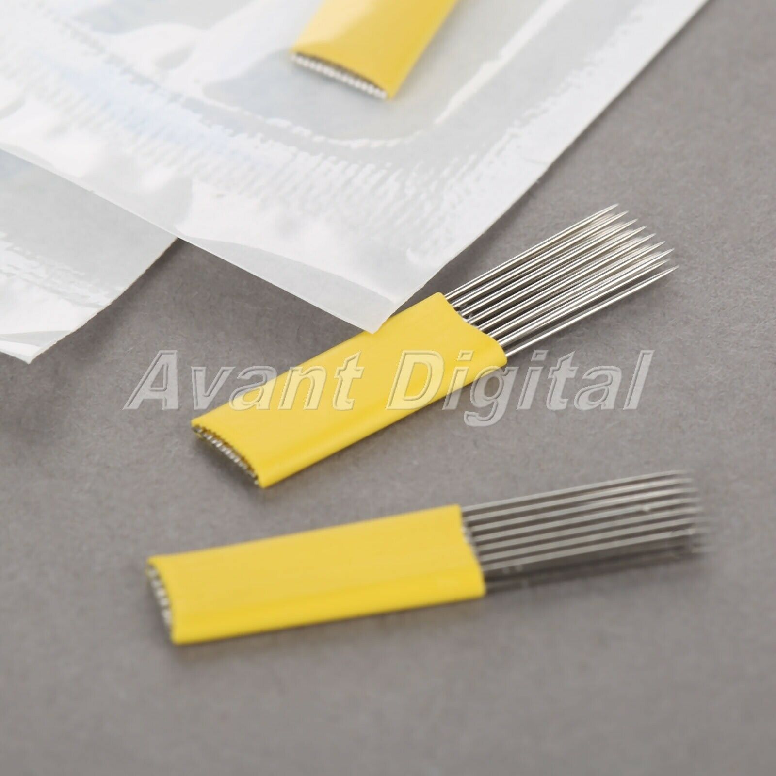 10X Stainless Steel Eyebrow Tattoo Permanent Makeup Pen Blade 15Pin Needles Kit