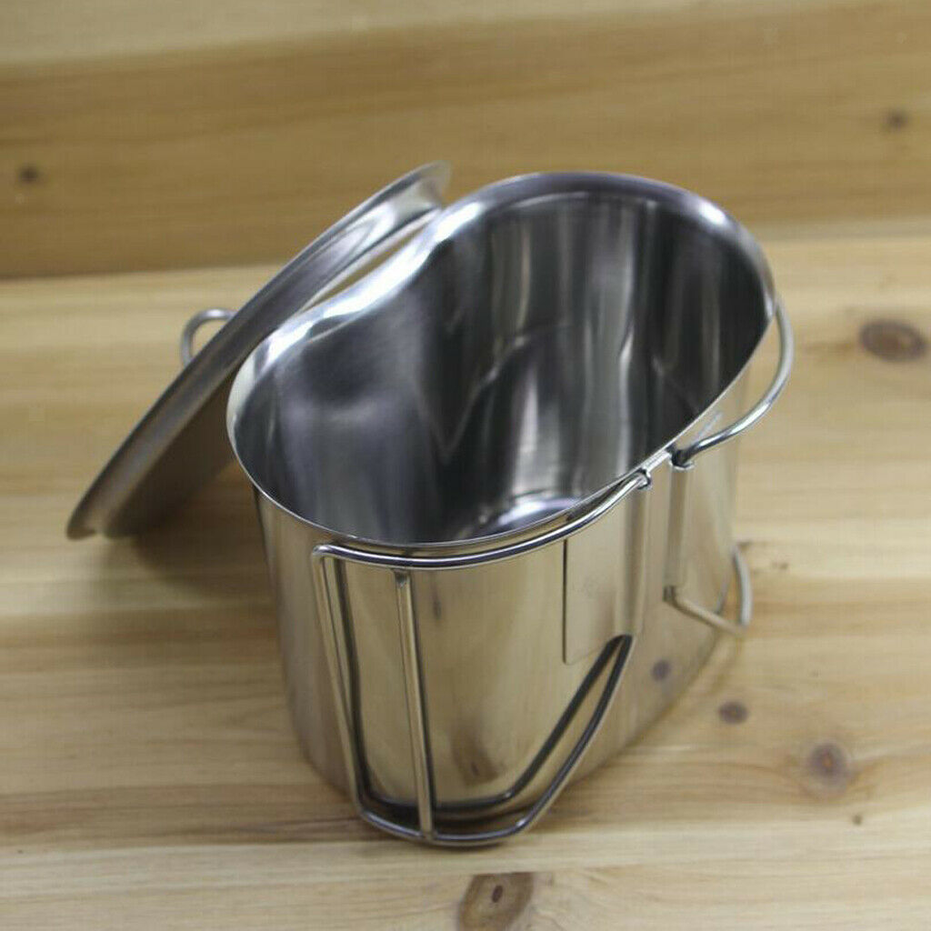 Camping Mug with Folding Handle, Portable Steel Travel Mug