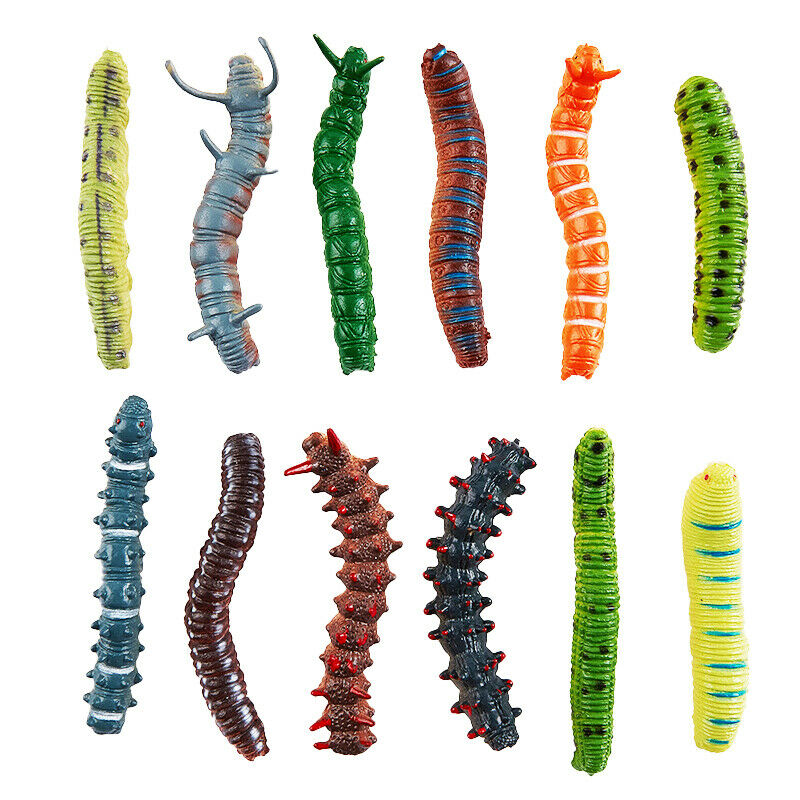 6pcs Mixed Simulated Crawling Worm Caterpillar Insect Educational Trick T WLDFA