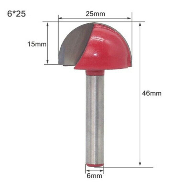 6mm Shank Ball Nose End Mill Wood Router Bit Set Round Cove CNC Milling CuttM1Y2