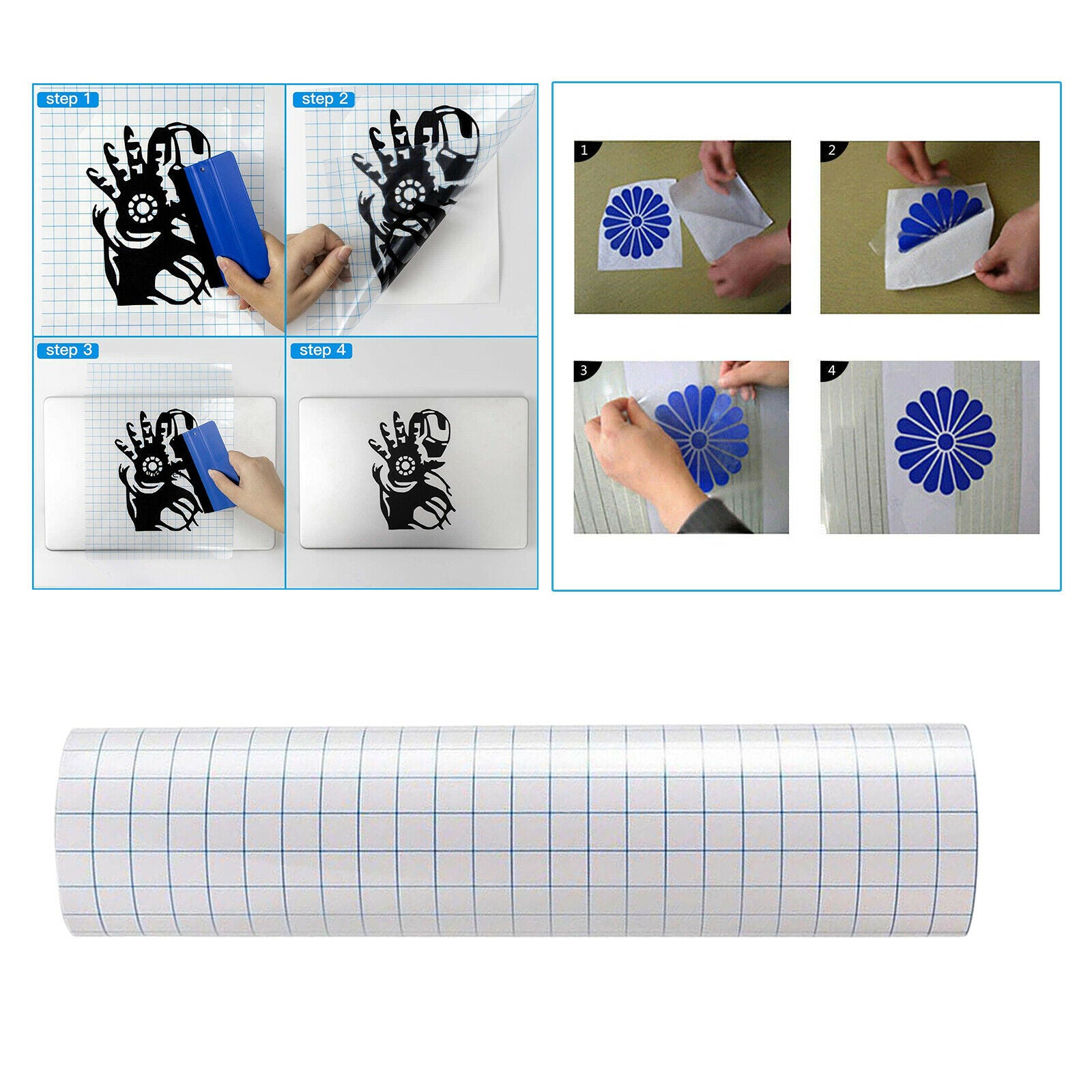 Clear Adhesive Vinyl Transfer Paper Tape Roll for Decals Signs Windows Stickers