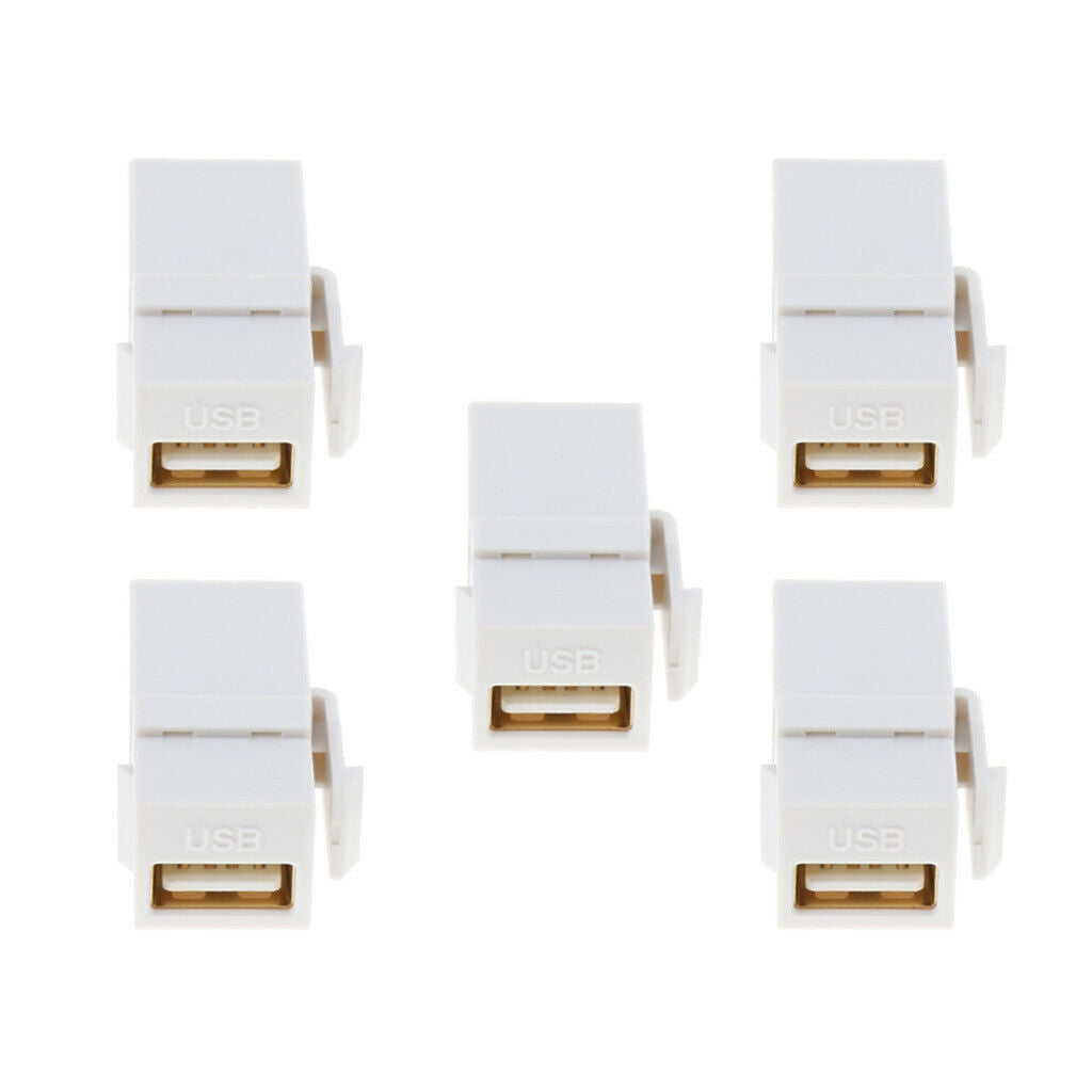 5pcs USB-A Female To Female Panel Insert Adapter For
