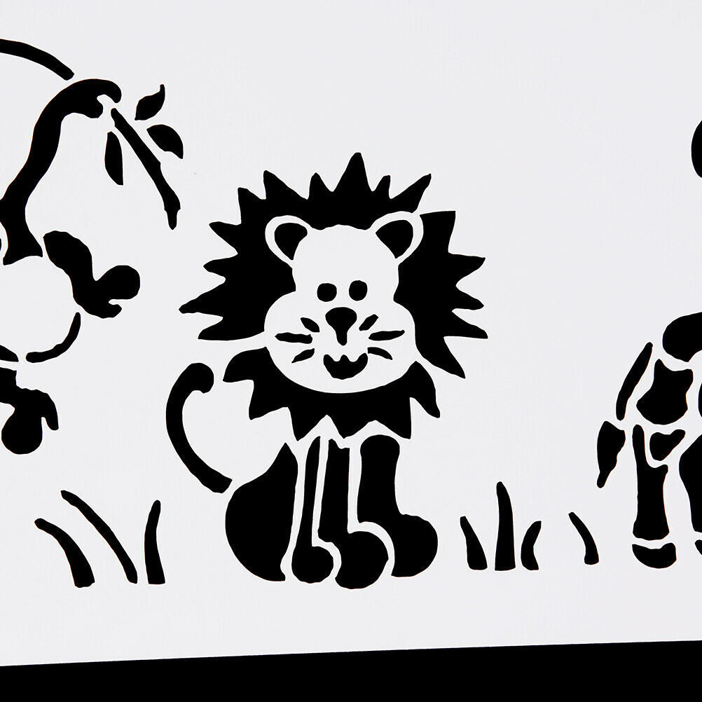 Giraffe Zebra Monkey Lion Cake Stencil Airbrush Painting Mold Cookie Mouss.l8