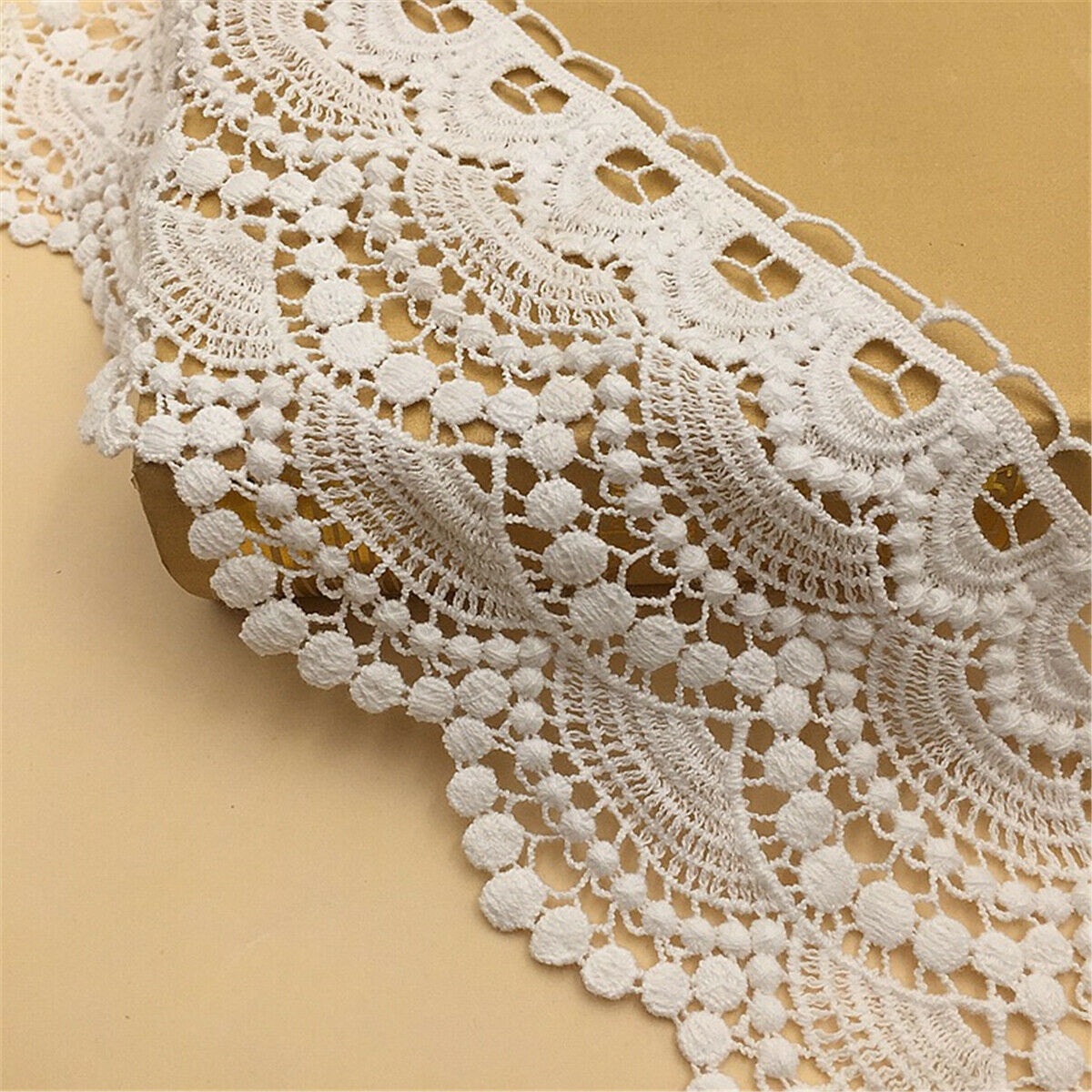 1 Yard Water-soluble Cotton Lace Trim Embroidered Flower Garment Craft Sewing