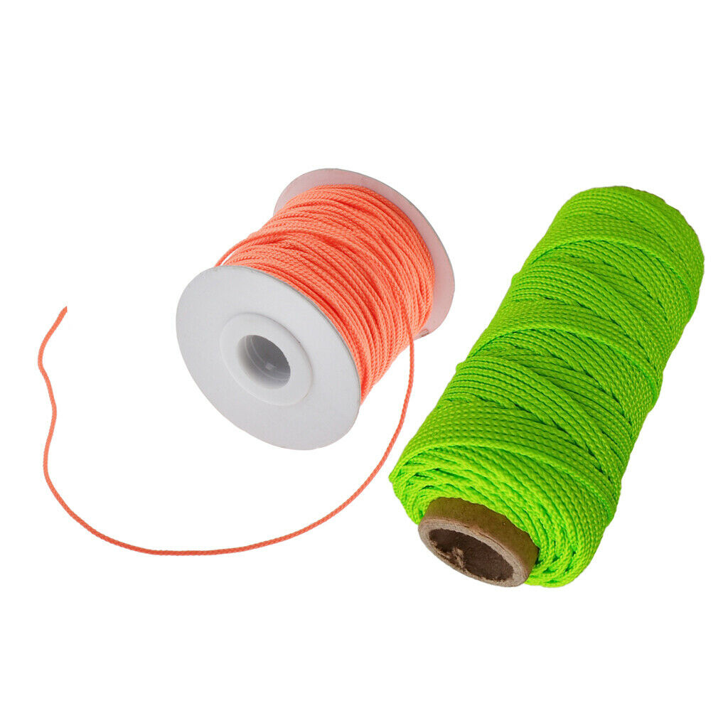 2 Pack Scuba Diving Reel Line Finger Spool Reel Cord 150FT Orange+Yellow