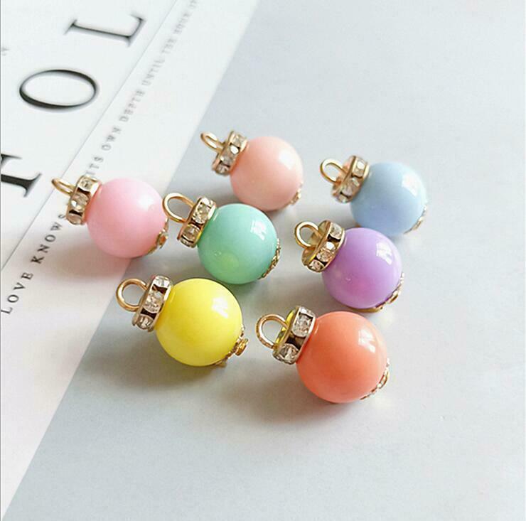 20pcs Candy colors beads Pendant Diy handmade headdress bracelet pendant