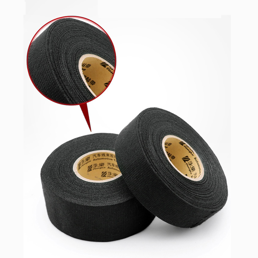 3PCS Wiring Harness Velvet Cloth Tape For Car Heat Resistant  19mm/25mm/38mm*15m