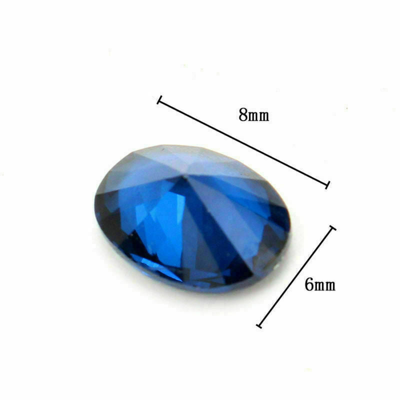 6mm x 8mm Artificial Spinel Natural Blue Sapphire Round Faceted Loose Stones