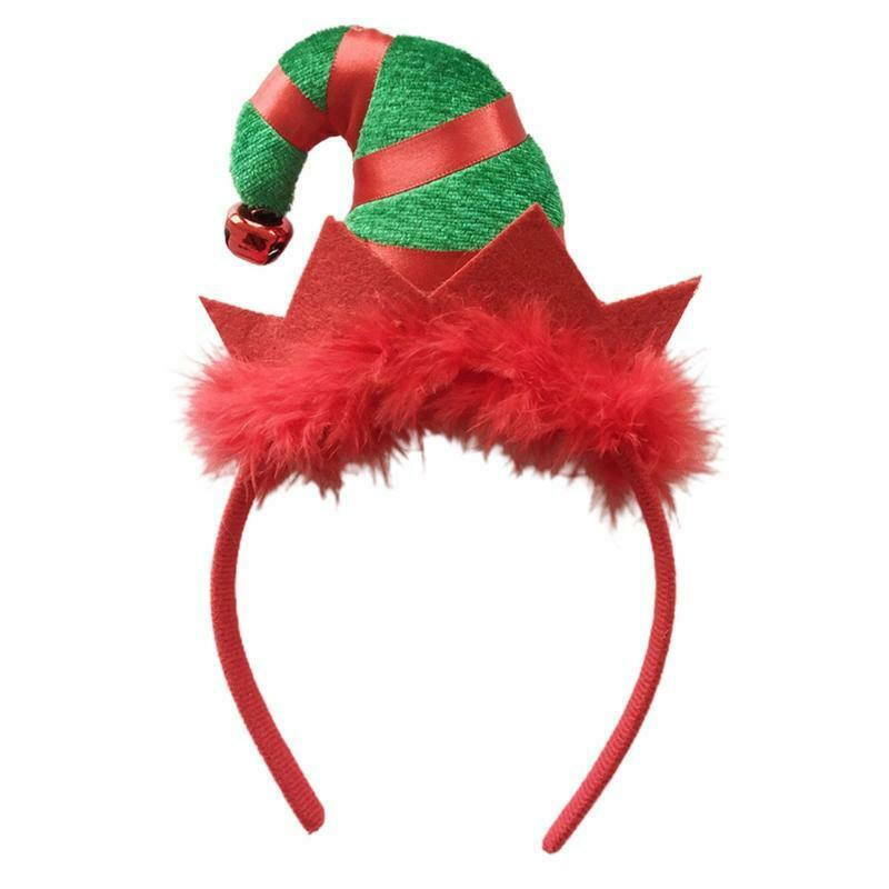 Christmas Elf Hair Bands Feather Elf Hat Headband Novelty Holiday Party Favor