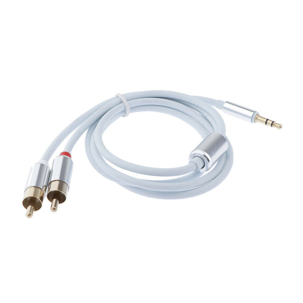 3.5mm Male to 2RCA Male Audio Stereo Y Splitter Cable for Tablet PC White