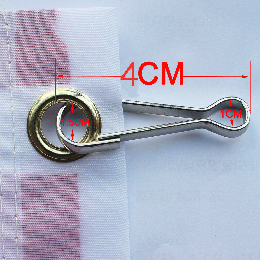 4 pieces stainless steel mini snap hooks with eyelet Length: 4cm - Flag Pole