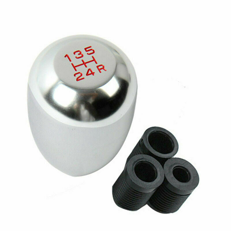 Car 5-Speed Manual Gear Shifter Shift Knob Lever Round Aluminum Transmission