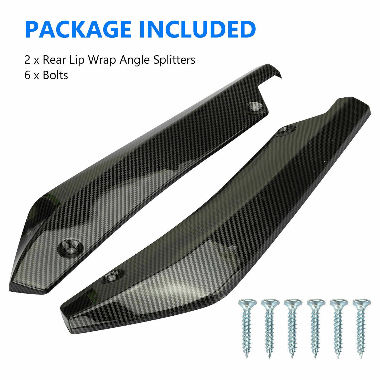 2x Car Auto Carbon Fiber Rear Bumper Lip Diffuser Splitter Canard Protector Top