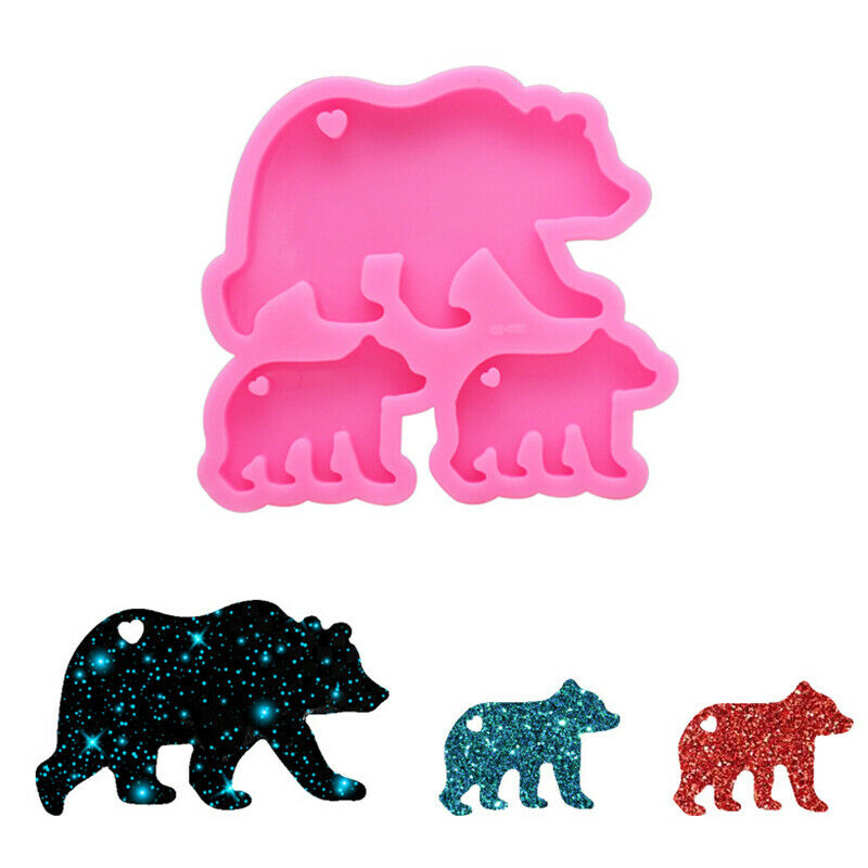 Bear Family Mold Mother and Baby Silicone Mold DIY Keychain Mold Custom K.l8