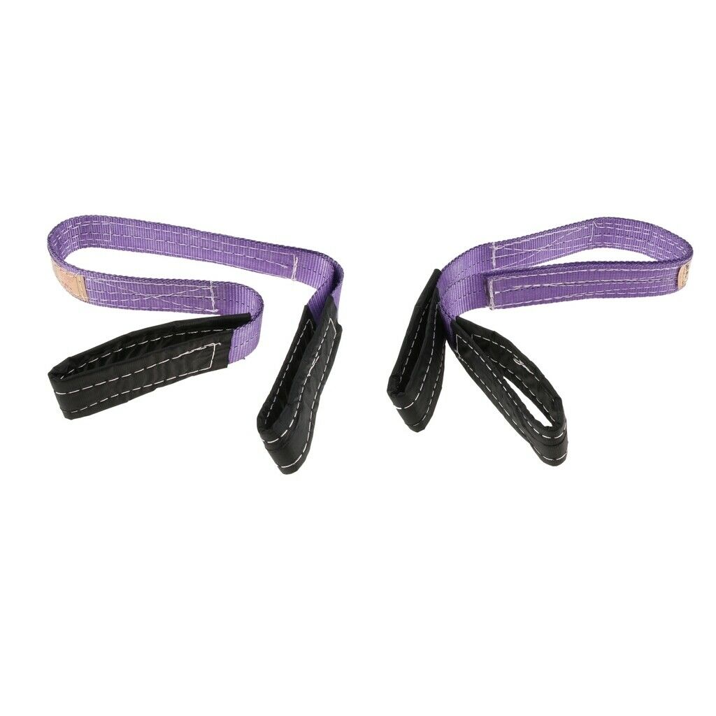 2x 1Meter Lifting Strap Towing Pull Rope 1 Ton Tow Rope Cable Road Recovery