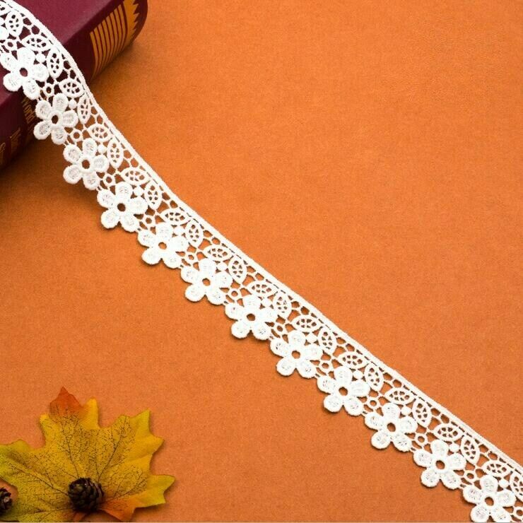 3 Yards Flower Embroidery Lace Trims Decoration Wedding dress Sewing Accesories