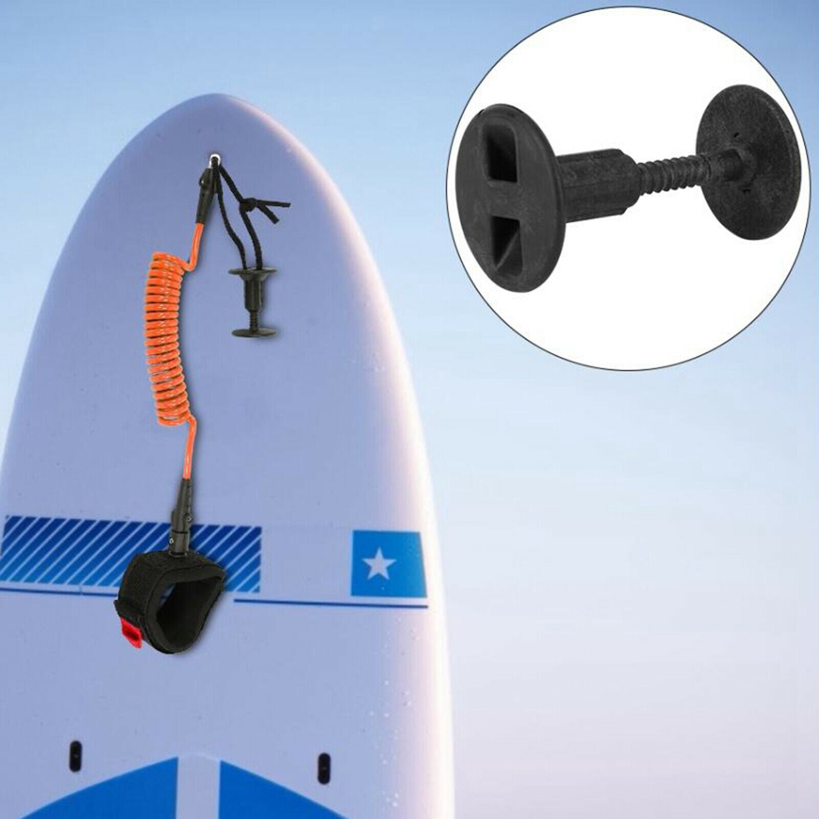 Nylon Surfboard Leash Plug Solid Universal Surfing Soft Top Screw Plugs