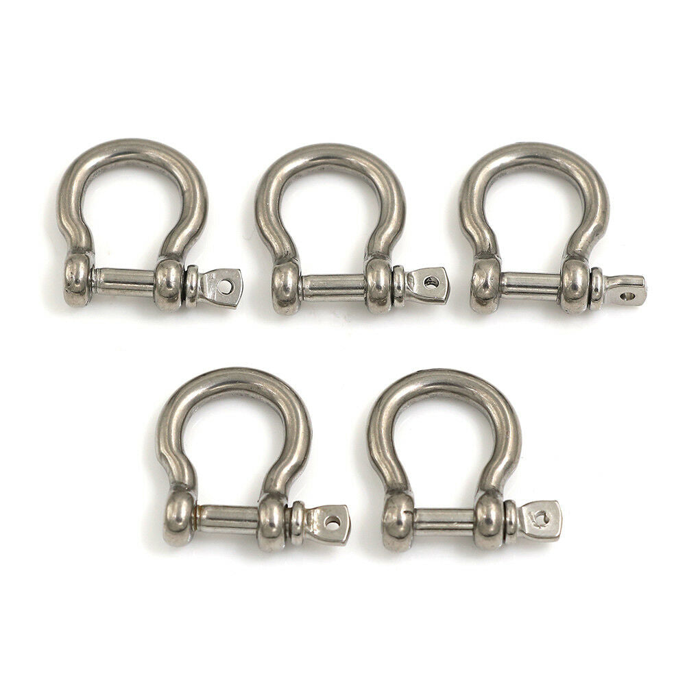 5pcs m4 304 stainless bow shackle steel screw pin anchor shackle bow Riggin WF