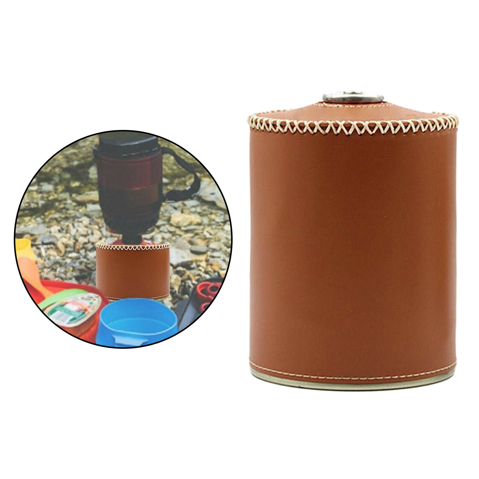 Gas Tank Protective Case Fuel Cylinder Storage Bag Cover Brown 10.4x12.3cm