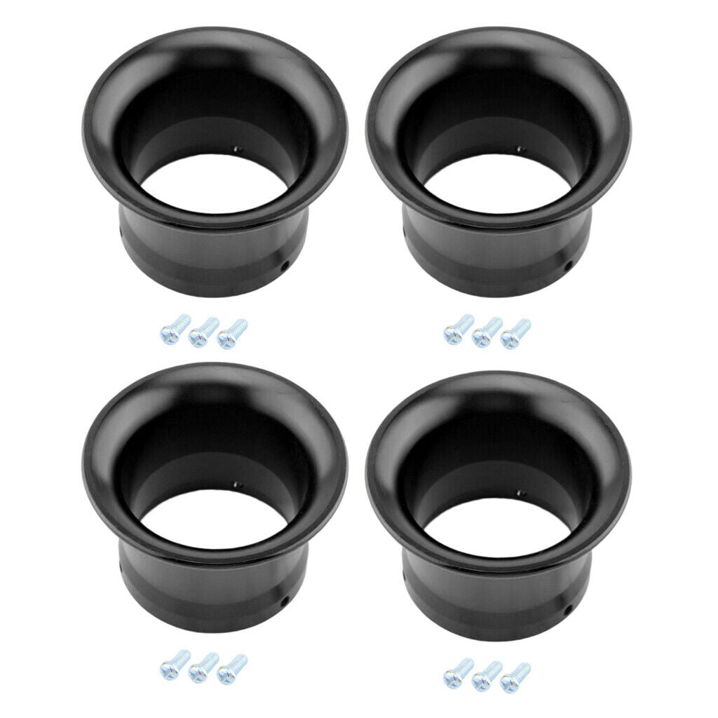 4Pcs 50mm Air Filter Turbo Horn Velocity Stack Adapter for Carburetor Black