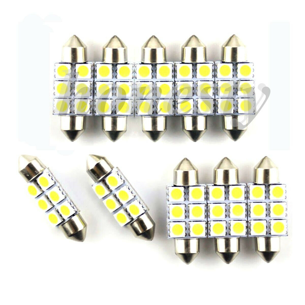 10PCS Festoon 36mm 3W 270lm 6 SMD 5050 LED Car License Plate Reading White Lamp