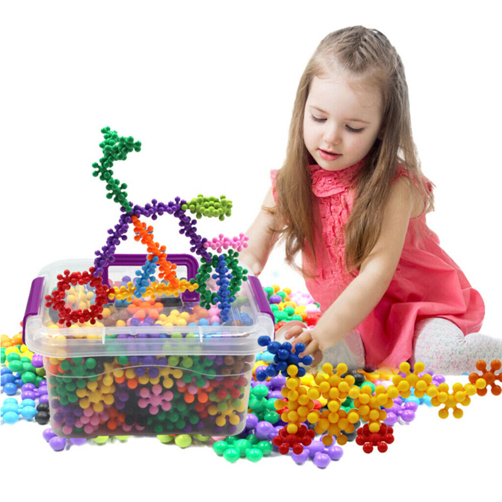 Snowflake Building Blocks STEM Toys DIY + Math link Cubes Starter 4-Color
