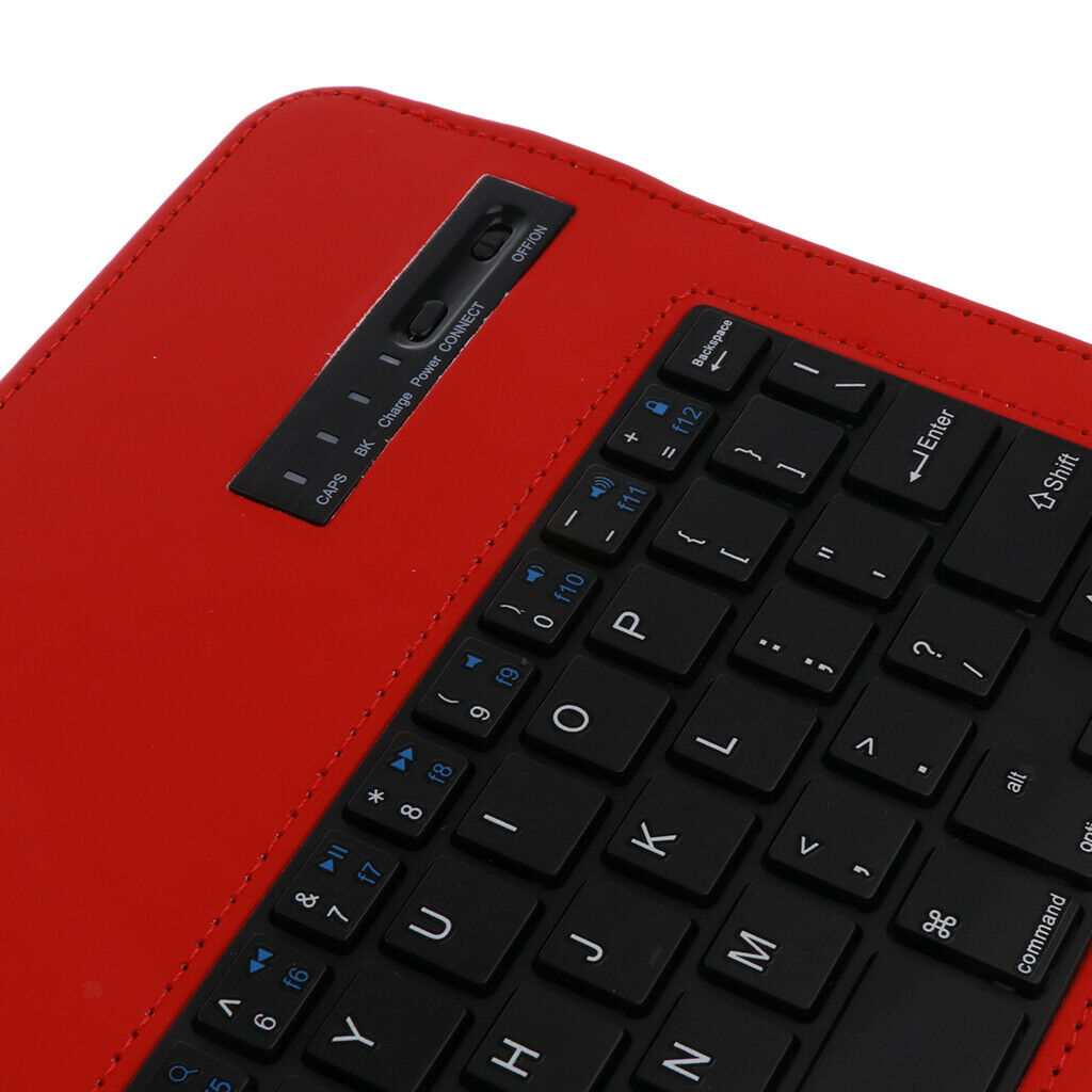 Universal 9-10inch Tablet Bluetooth Keyboard with PU Leather Case Red