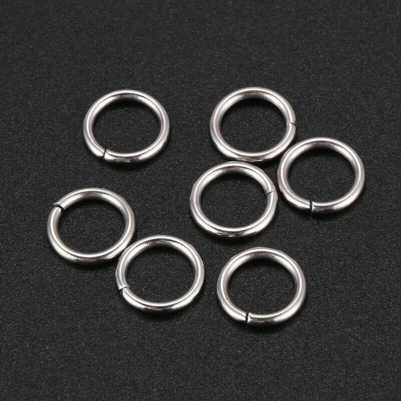 2X(500 Stainless Steel Open Jump Rings 7mm Dia. Findings O9Z5)