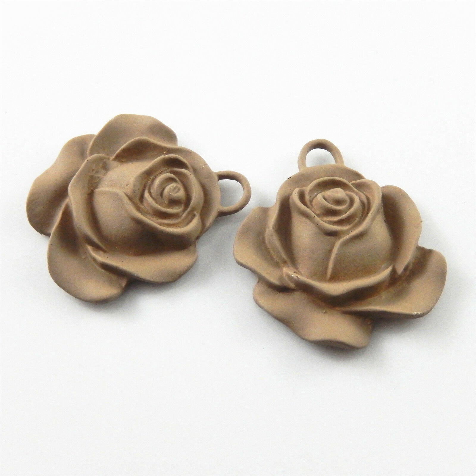 4 pcs Rose Charm Alloy Frosted Beautiful Flower Pendant Craft Findings 31*32*5mm