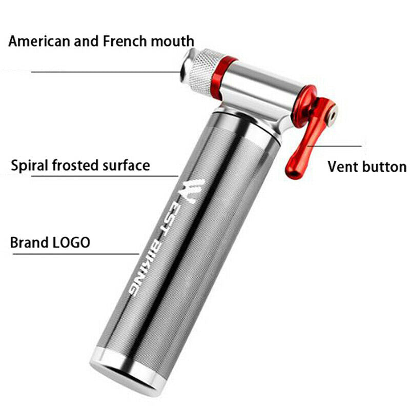 Portable CO2 Bike Tire Inflator Mountain Bicycle Tyre Pump For Presta & Schra Lt