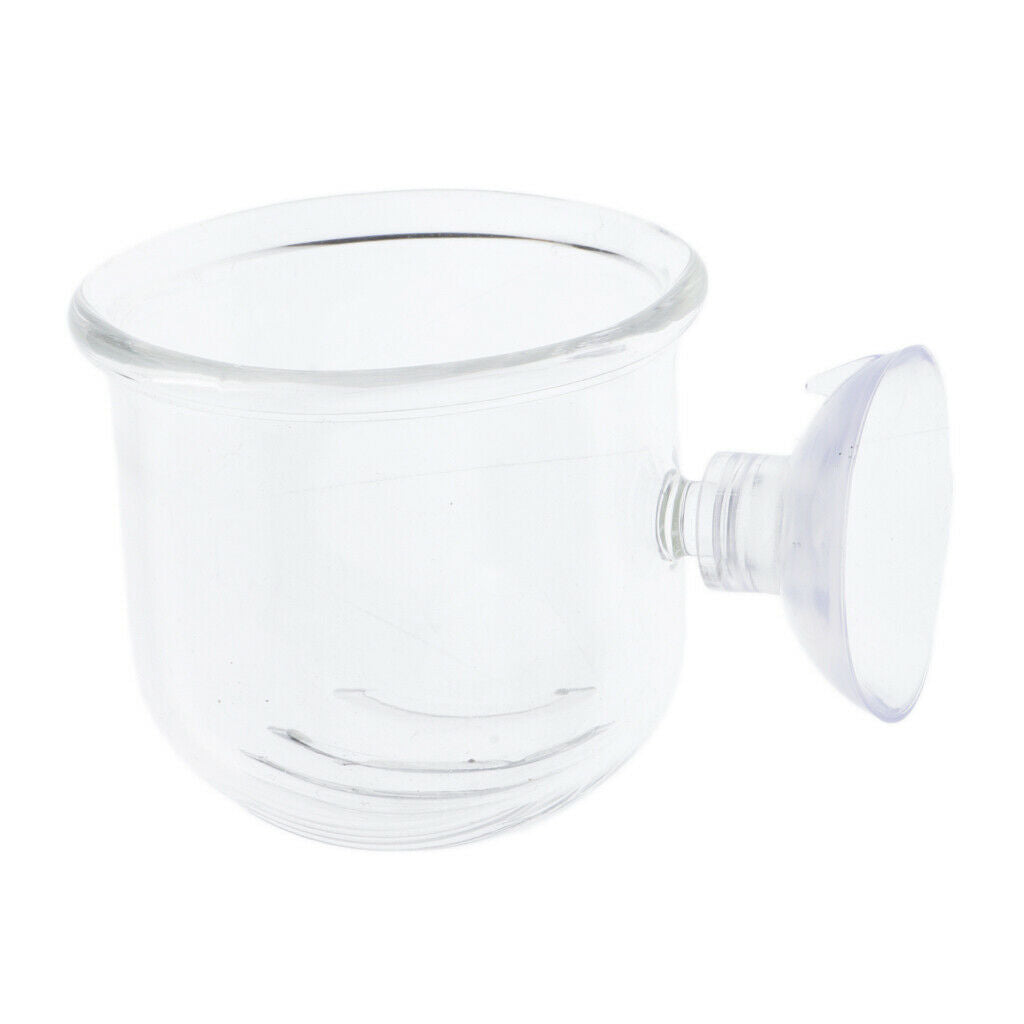 Set of 2 Fish Feeder Aquarium Clear Live Worm Bloodworm Food Feeding Cup