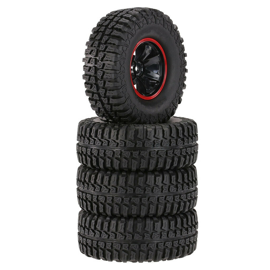 4 Pieces 1.9inch Wheels Tyres for RC 1:10 Climbing Crawler Parts Red