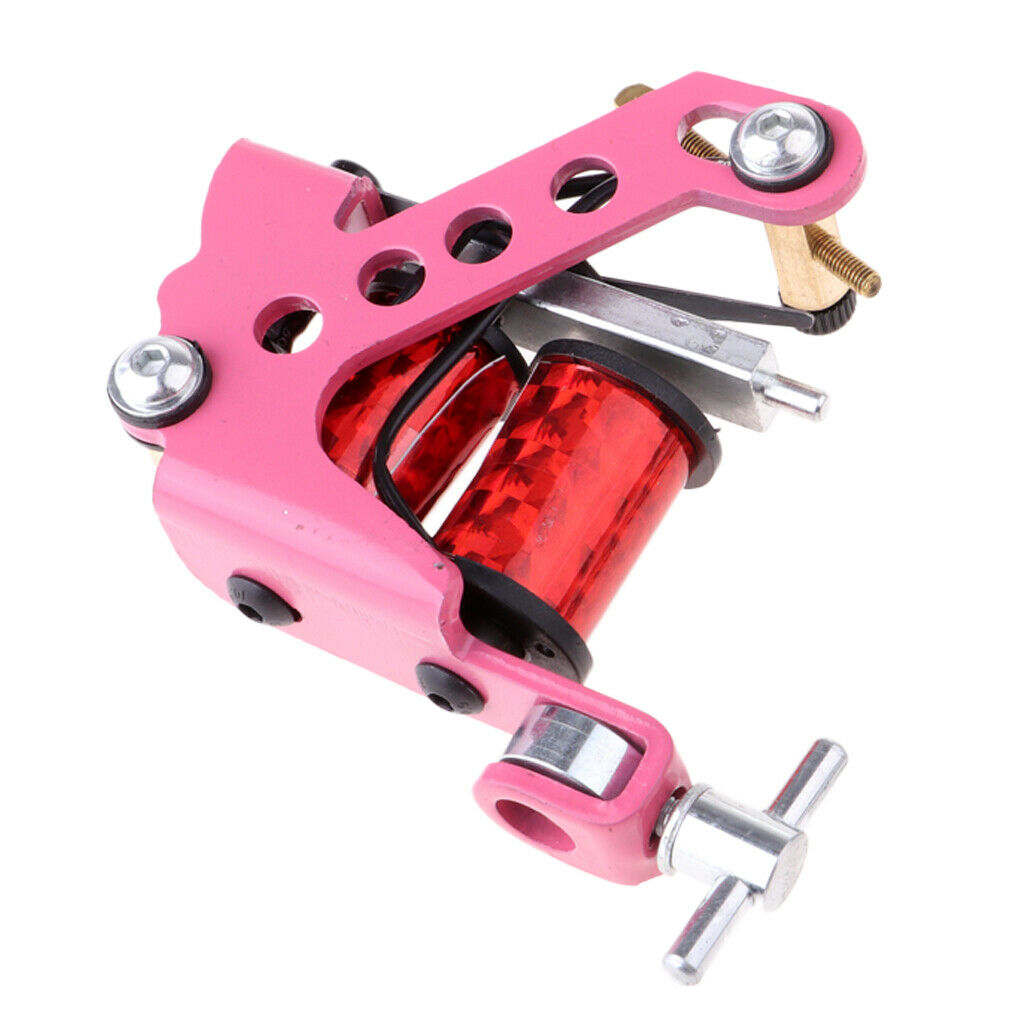 Pink  Machine Body Art Liner Shader 10 Wraps Coil Tattooing Supply