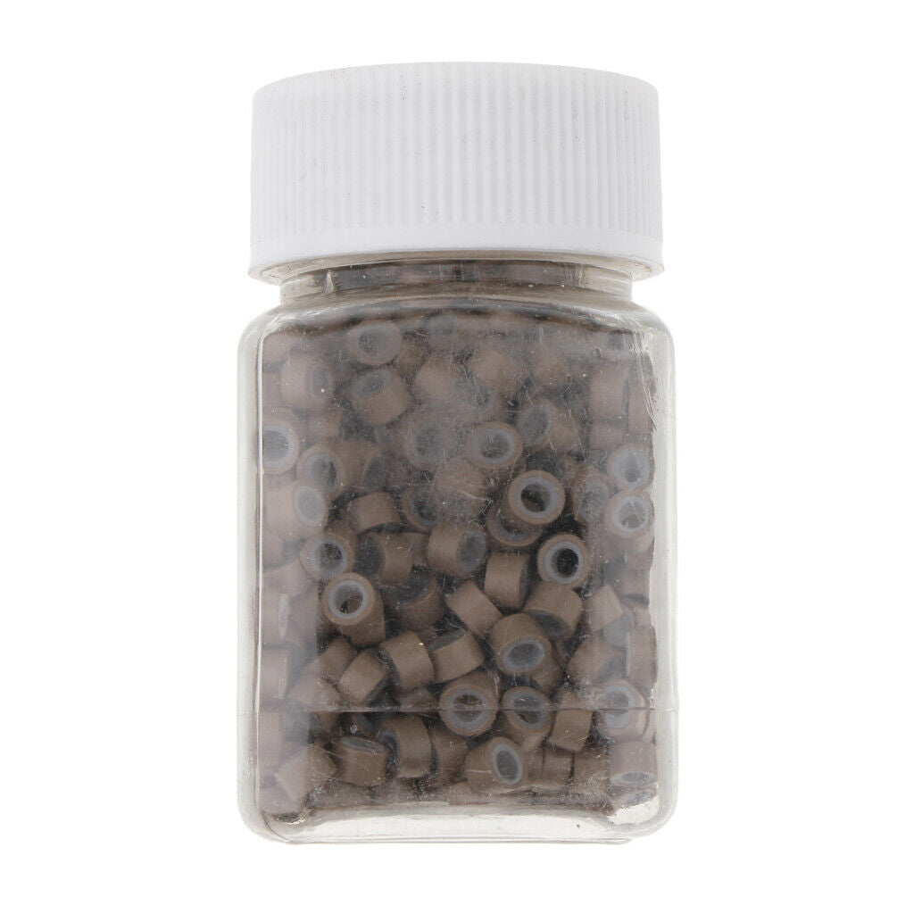 Pack 1000 Silicone Lined Micro Rings Links Beads for Bonded Tipped Hair
