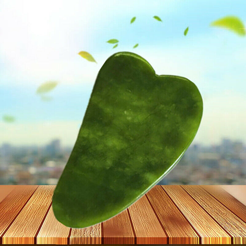 Gua Sha Board Scraper Natural Jade Stone Guasha Massage Tool Care Healthy NeBDA