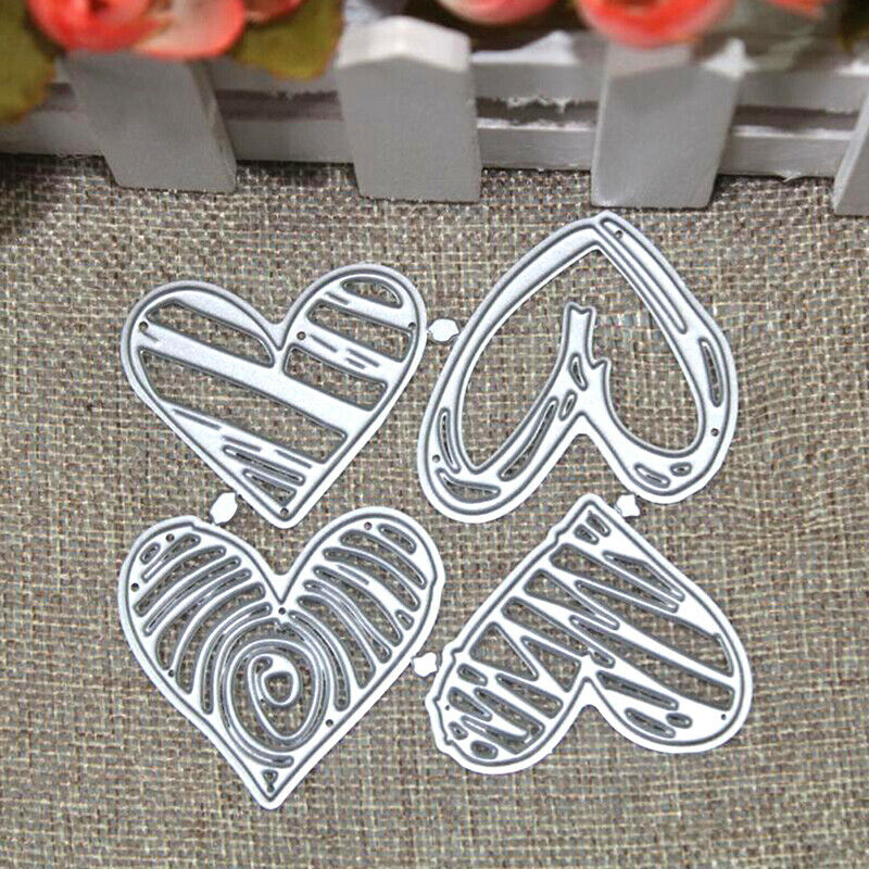 4X Heart Metal Cutting Dies Scrapbooking Embossing Stencil DIY Paper Card.l8