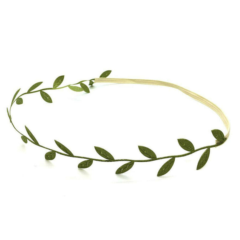 Natural Newborn Baby Infant Headband Photo Prop Baby Shower Decoration Green