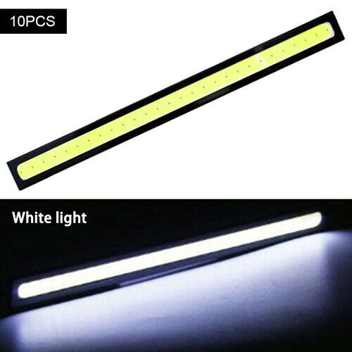 10PCS 12V LED STRIP DRL DAYTIME RUNNING LIGHT FOG COB CAR LAMP DRIVING WHITE